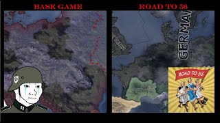 HOI4 Base Game VS Road to 56 Mod Historical Accuracy Timelapse [upl. by Tama818]