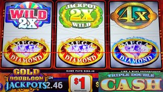 JACKPOT Triple Double Cash  Wheel of Fortune Diamond Spins  Gold Doubloon Jackpots  MegaDiamond [upl. by Missie239]