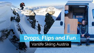 Drops Flips amp Fun Skiing in Kaltenbach  Vanlife Skiing Austria [upl. by Hgielac719]