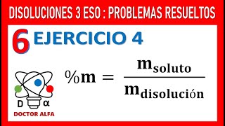 6️⃣CURSO DISOLUCIONES 3ESO EJERCICIOS RESUELTOS 🧪 EJ4 Tenemos una disolución al 35  en masa [upl. by Esilrahc]