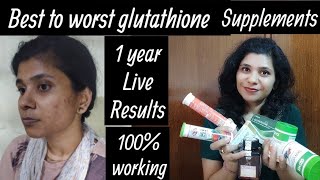 Best Glutathione Supplement in India  My 1 year skin transformation journey  1 Year Skin whitening [upl. by Iras]