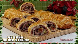 PAN DE JAMÓN CON MASA DE HOJALDRE LO MÁXIMO PARA NAVIDAD Receta Navideña Venezolana para el mundo [upl. by Atsillak]