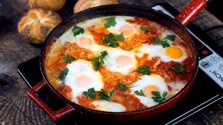 Shakshuka  Eggs in Tomato Sauce Recipe [upl. by Dray]