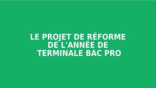 Le projet de réforme de lannée de terminale bac pro 2024  Décryptage des annonces  octobre 2023 [upl. by Krongold]