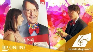 quotMehr Fliegen – mehr Wahlbeteiligungquot Karl Lauterbach SPD verschönert sein Wahlplakat [upl. by Coward]