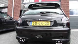 Peugeot 206 GTI duplex exhaust uitlaat sportuitlaat by MAXIPERFORMANCE NL [upl. by Shawnee]