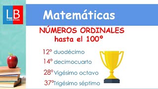 Los números ORDINALES hasta el 100✔👩‍🏫PRIMARIA [upl. by Pros990]