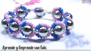 Pulsera Bicolor con cuentas disco🔥ESTRENO🔥pulsera con flores de mostacillas Gana dinero Diy [upl. by Virgie687]