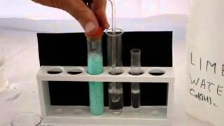 Copper carbonate reacts with sulfuric acid [upl. by Heintz]