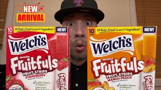 WELCH’S® FRUITFULS FRUIT STRIPSMANGO PEACH amp STRAWBERRY REVIEW [upl. by Eelirak]