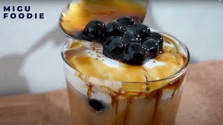 MUSCOVADO BROWN SUGAR PEARL CREAM MILK TEA How to Make  Food Concepts [upl. by Annekahs]