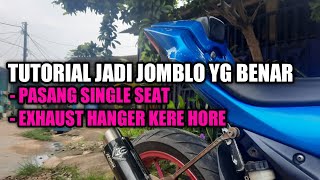 TUTORIAL PASANG SINGLE SEAT  EXHAUST HANGER KERE HORE DI GSX R150 [upl. by Iz]