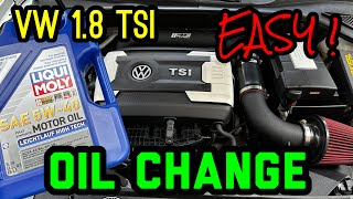 VW 18 TSI  Oil And Filter Change  Save Money And Do It Yourself volkswagen [upl. by Cookie]