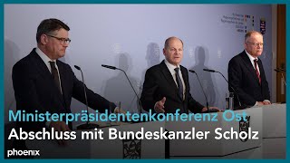 Ministerpräsidentenkonferenz Ost AbschlussPK mit Bundeskanzler Olaf Scholz  180624 [upl. by Milak615]