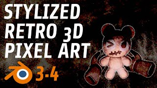 Stylized Retro Pixel Art in 3D Blender 34 Tutorial [upl. by Castor]