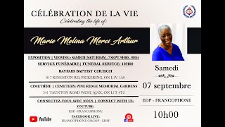 Célébration de la vie du Sœur Marie Mélina Merci Arthur [upl. by Farman]