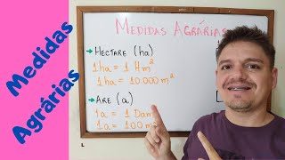 Área  MEDIDAS AGRÁRIAS  Exercícios e exemplos  6º Ano  AULA 79 [upl. by Crispin]