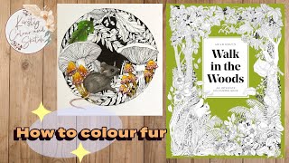 How to COLOUR FUR  Walk in the woods by Leila duly [upl. by Apostles]