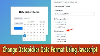 How to change datepicker date format using Javascript [upl. by Blair]