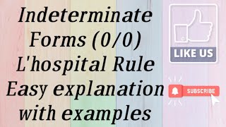 Indeterminate Forms L Hospital Rule Lecture 1 Bsc Class [upl. by Novyat]