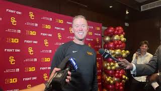 USC football media day  Lincoln Riley addresses media [upl. by Reteip]