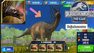 NEW BAJADASAURUS UNLOCKED AND MAXED TO LEVEL 40 JURASSIC WORLD THE GAME NEW UNRELEASED DINOSAURS [upl. by Epifano389]