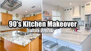 DIY KITCHEN RENOVATION on a BUDGET  BEFORE AND AFTER 90 Kitchen makeover [upl. by Annait]