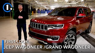 2022 Jeep Wagoneer amp Grand Wagoneer First Look InPerson Details [upl. by Annoif]