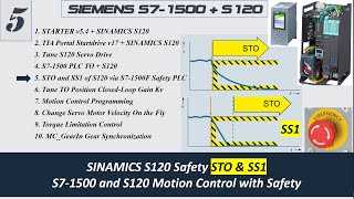 MS05g Siemens S120 5 SINAMICS STO Safety Torque and SS1 Safe Stop vis Safety PLC [upl. by Elfont]