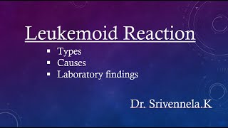 Leukemoid reaction  types causes and Laboratory findings [upl. by Deloria]