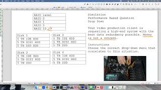 Hardware RAID  Simulation  PBQ  Drop Down  CompTIA A 220  1101 [upl. by Arytal]