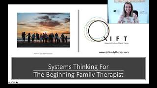 Systems Thinking For The Beginning Family Therapist [upl. by Asserak948]