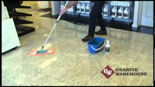 How to clean Marble Granite amp Travertine honed or polished floors  MB Stoncare MB1 [upl. by Silbahc221]