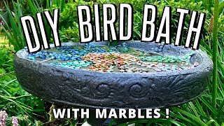 DIY BIrd Bath Restoration With Vintage Marbles [upl. by Sotos]