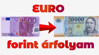 Euró Forint Valuta Árfolyam Mennyi az Euró àrfolyama  EUR To HUF  Euro To Hungarian Forint [upl. by Lubbock]