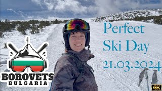 Skiing in Borovets in March 2024 Amazed with the Perfect Ski Conditions at Markudjik Ski Center [upl. by Adehsar]