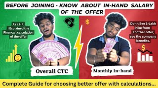 CTC vs In hand salary  CTC Calculation to choose better offer in 2023  Tamil [upl. by Sloan412]