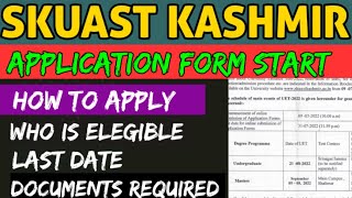 SKUAST KASHMIR APPLICATION FORMS START 2022 SKUAST KASHMIR ADMISSION 2022  SKUAST KASHMIR [upl. by Foy]