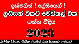 ඉක්මනින් පහසුවෙන් ලයිසන් එකට මෙඩිකල් එක ගන්න විදිය 2023 Online apply to driving license medical [upl. by Lobel]