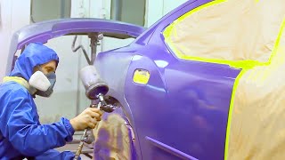 Achieving Vibrant Perfection How to Blend Car Paint for a Stunning Purple Dodge Charger [upl. by Lal502]