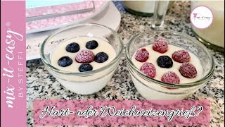 MEIN TEST Grießbrei mit Hart oder Weichweizengrieß Thermomix®  mixiteasy® [upl. by Garlaand940]