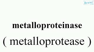 metalloproteinase [upl. by Llyrehc]