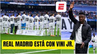 MOMENTO EMOTIVO Todos los jugadores del Real Madrid salen con la camiseta 20 de Vinícius  La Liga [upl. by Georgeanne775]