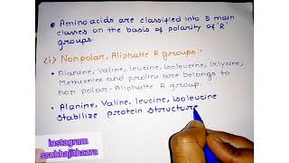 Non polar aliphatic R group  amino acid structure  amino acids  biochemistry [upl. by Swithbert827]