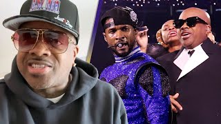 Jermaine Dupri REACTS to Super Bowl Halftime Outfit Memes amp Ushers Performance Exclusive [upl. by Yetta]