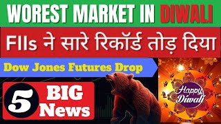 WORST MARKET IN DIWALI  SHARE MARKET LATEST NEWS TODAY STOCK MARKET INDIA  TOMORROW ANALYSIS [upl. by Odlanyar931]