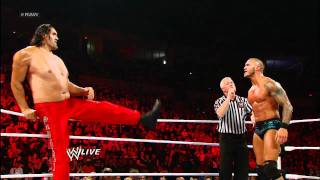 Raw Randy Orton amp The Great Khali vs Wade Barrett amp Cody [upl. by Hatnamas]