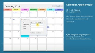 How to coding Sample Calendar Appointment with VBNET  MS Access no plugins needed [upl. by Engelbert37]