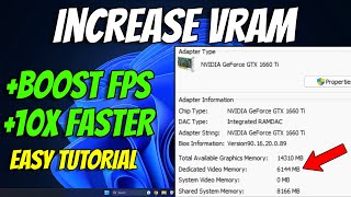 How To Increase VRAM in Windows 11  Boost FPS amp PC Performance FREE [upl. by Paterson817]