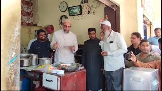 AIMIM Chief asadowaisi Enjoys Wada During Inauguration Program in Yakutpura Alongside Yakutpu [upl. by Fidela610]